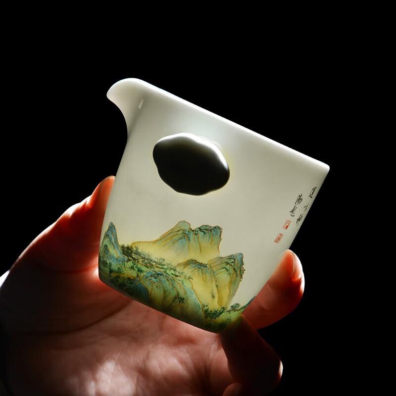 Tang Hui Thousand Li Landscape Bone China Travel Gongfu Tea Set