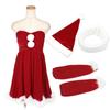Milky Time Women's Strapless Christmas Santa Cosplay Dress