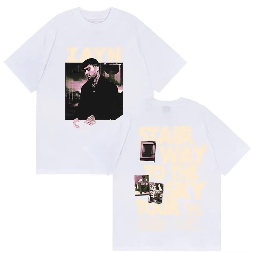 Vintage Zayn Malik Startway To The Sky Album 2025 Grafická Trička Pánská Hip Hop Móda Bavlněné Tričko s Krátkým Rukávem Streetwear