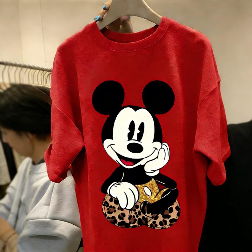 Mickey Minnie Graphic T Shirt Women Man 2026 Summer Vintage Cartoon Print Casual Short Sleeve Tee Streetwear Disney Couple Tops
