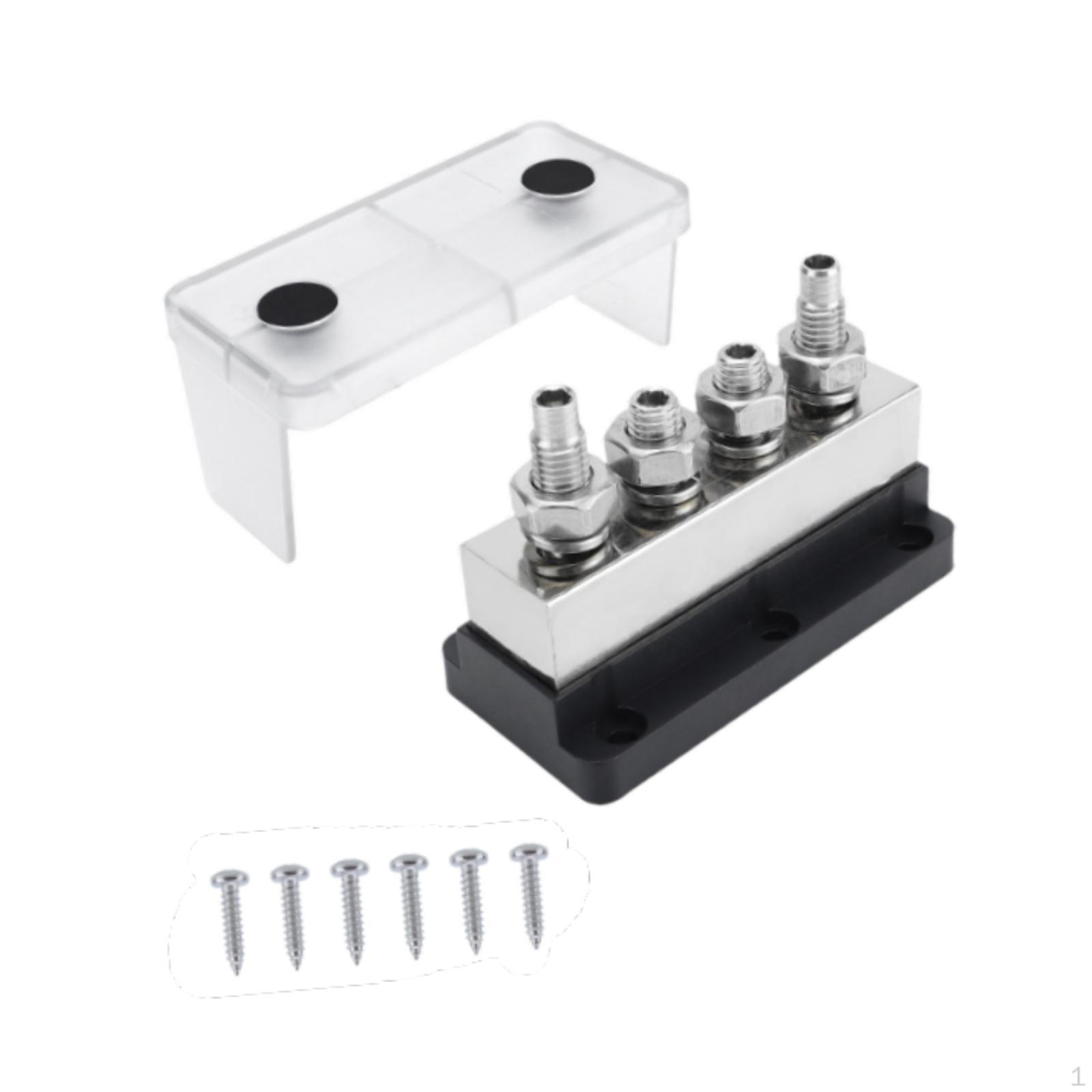 

600A клеммная колодка шины заземления аккумулятора для автофургонов и автомобилей 12 В-48 В с защитной крышкой чёрный