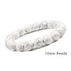 Charm Bracelet 6mm 8mm 10mm White Natural Stone Simple Women Men Elastic Strand Bracelets Meditation Prayer Jewelry Friend Gift