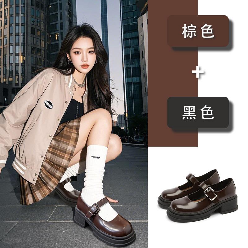 Sheepskin pad Mary Jane shoes women's 2025 spring new shallow mouth single shoes retro British style women's shoes versatile small leather shoes
