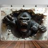 1pc 3D Dynamic Gorilla Wall Burst Effect Printed Tapestry for Living Room Bedroom Office Home Party Decoration