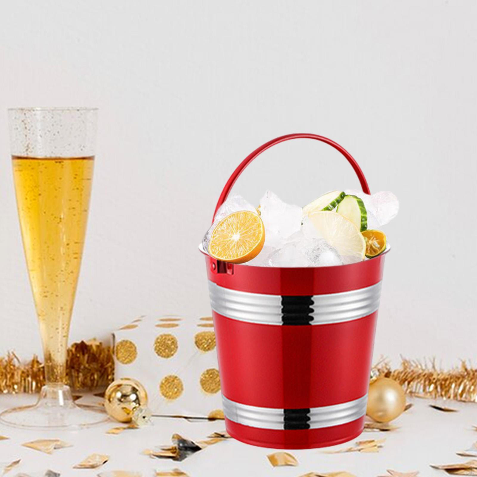 

Ведро для льда портативное охлаждающее 1,7 л из нержавеющей стали для подачи вина red