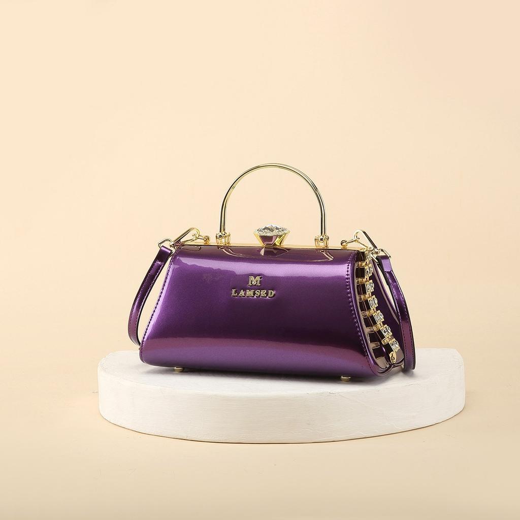 2025 New Patent Leather Bag Trendy Clip Chain Middle-aged Women's Bag Fashion Versatile Single Shoulder Crossbody Underarm Women's Bag