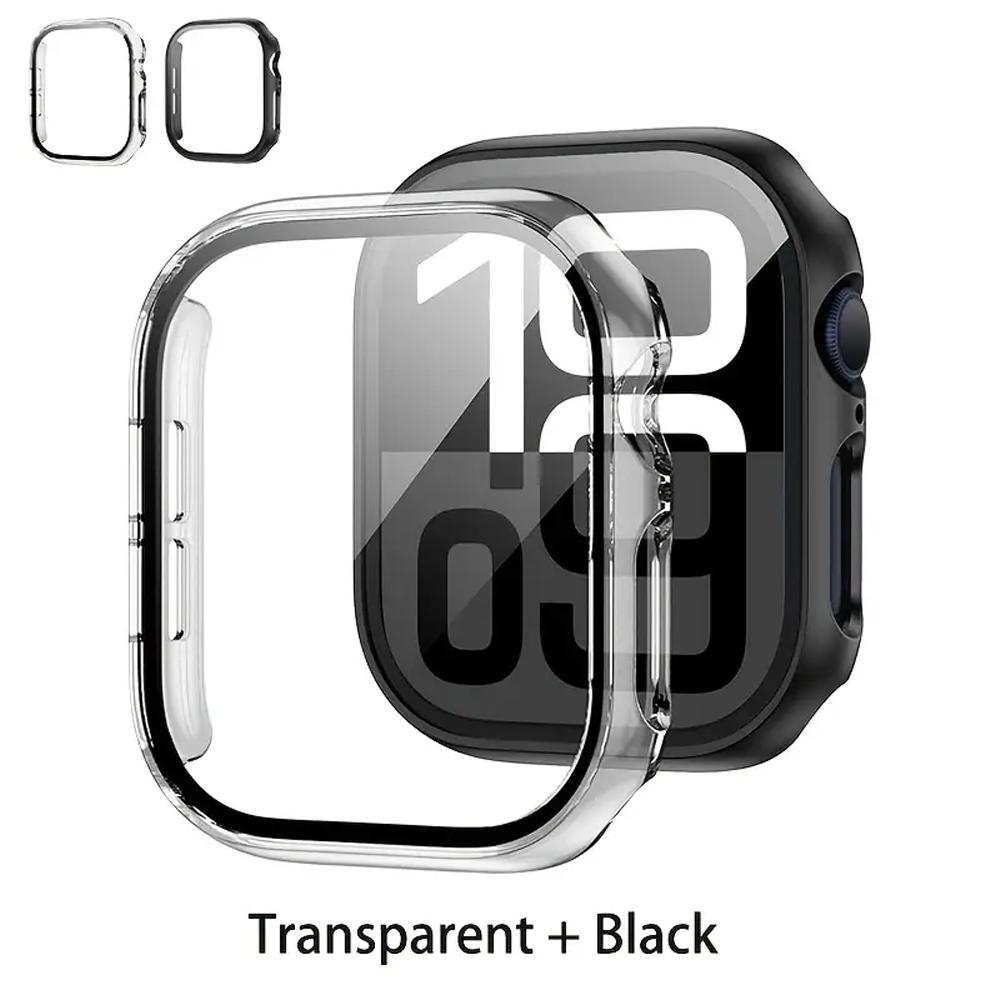Screen Protector For Apple Watch Case 10 9 8 7 6 5 4 SE 46mm 42mm 45mm 44mm 41mm 40mm Tempered Glass PC Bumper Cover Protectives