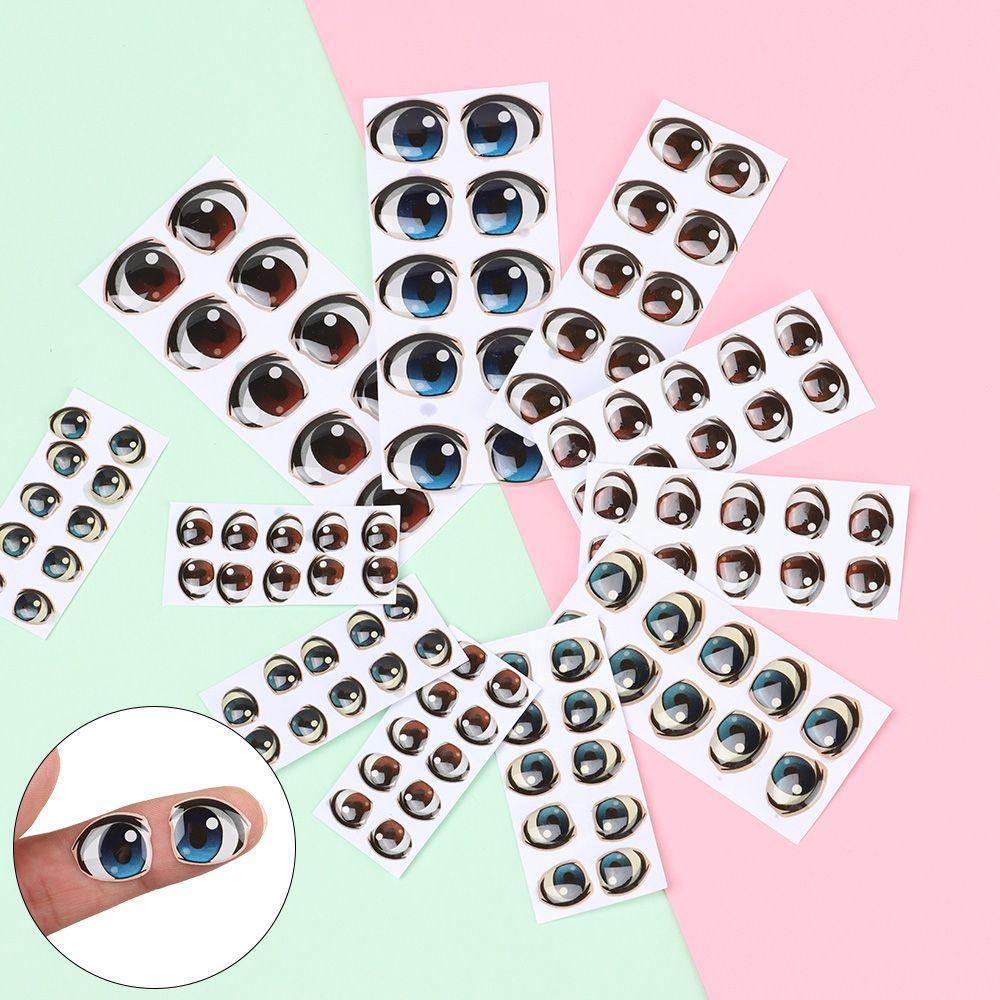 10 Pai New Brown/blue Decals Face Organ Paster Anime Figurine Doll Cartoon Eyes Stickers Eye Chips Paper