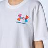 Under Armour Loose Logo Print Crew Neck Pullover Heavyweight Short Sleeve Drop Shoulder T-Shirt Women T-Shirt White 1383047-100
