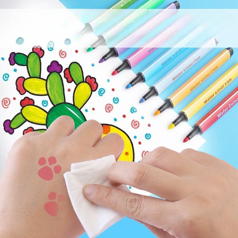 Children's Watercolor Pens - Washable Colored Pens for Drawing - 24 Colors - Suitable for Primary School Students - Non-toxic Colors - 12 Colors