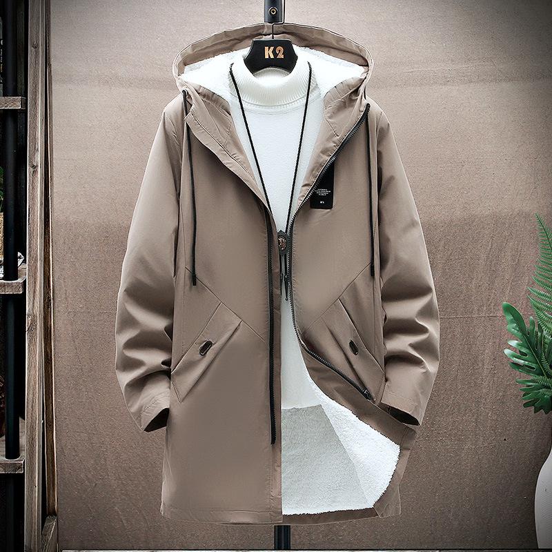 Men's Mid-Length Hooded Trench Coat - Autumn Casual Thin Design