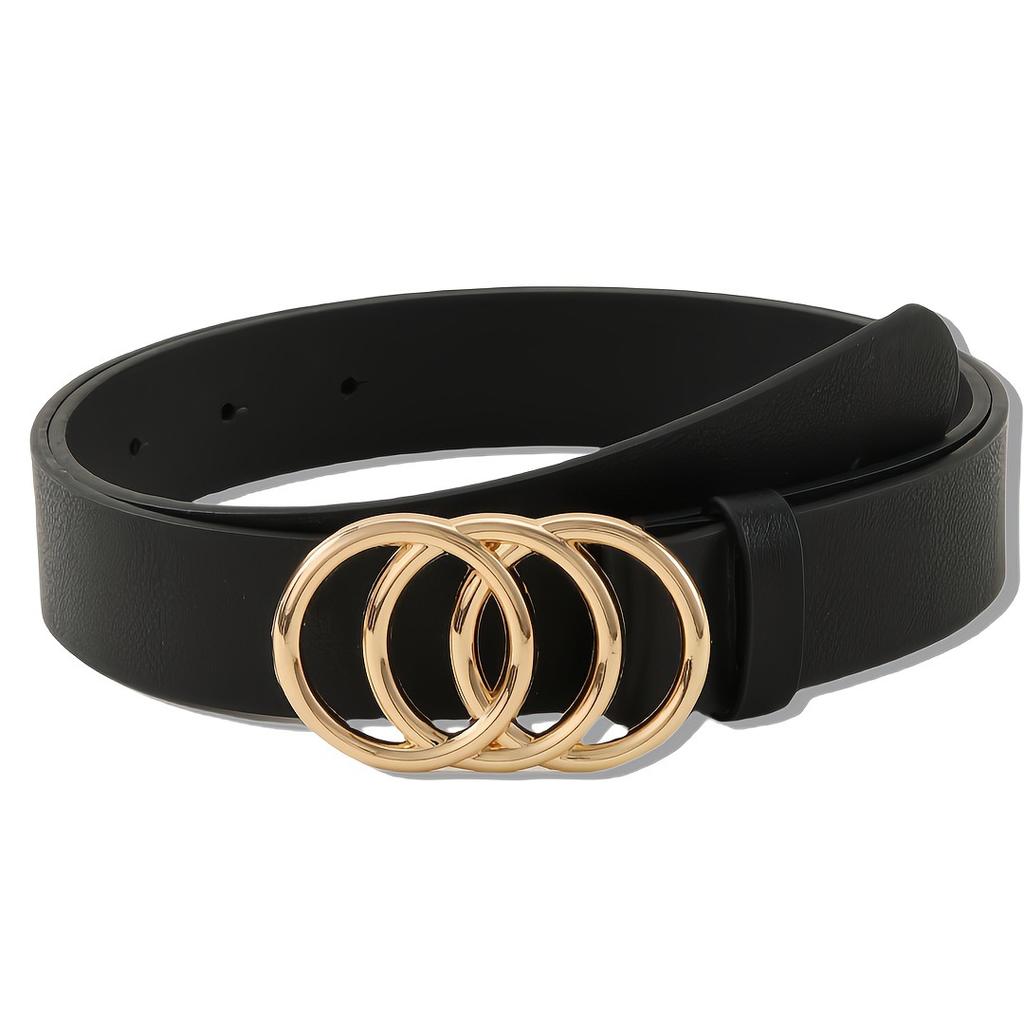 A Set of Three Women'S Minimalist and Stylish Versatile Belts, Classic Belts for Jeans and Dresses, Two-Ring Solid Color Elegant Belts