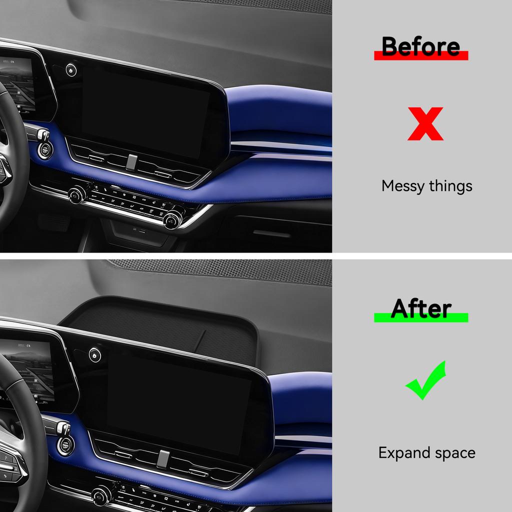 For Chevrolet Equinox 2025 2025 Central Control Screen Rear Storage Box Dashboard Tray OrganizerCar Interior Accessories Black