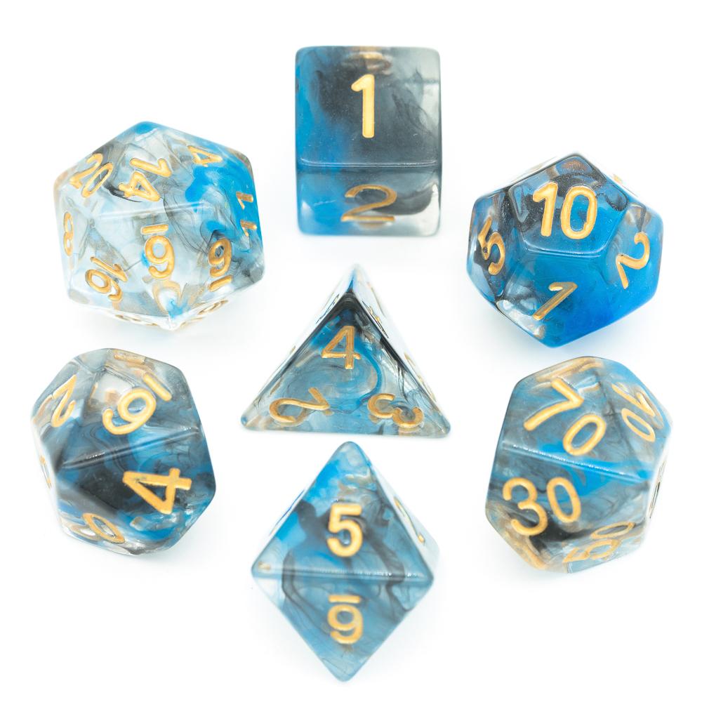 Cusdie D&D Rauchwürfel Dungeons and Dragons 7 mehrseitiges Würfelset D4 D6 D8 D10 D% D12 D20 für Rollenspiele Brettspiele
