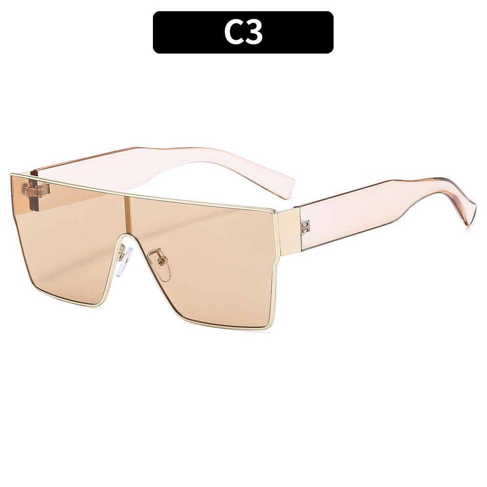 European And American New Metal Box One-Piece Spice Girl Fashion Sunglasses Outdoor Versatile Street Sunglasses Trendy Glasses Women