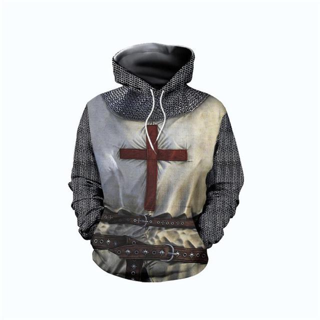 

Толстовка Templar Crusader Cool Style Pattern Vintage Print Чоловічий бавовняний одяг з довгими рукавами S-3XL Новий стиль 2XL