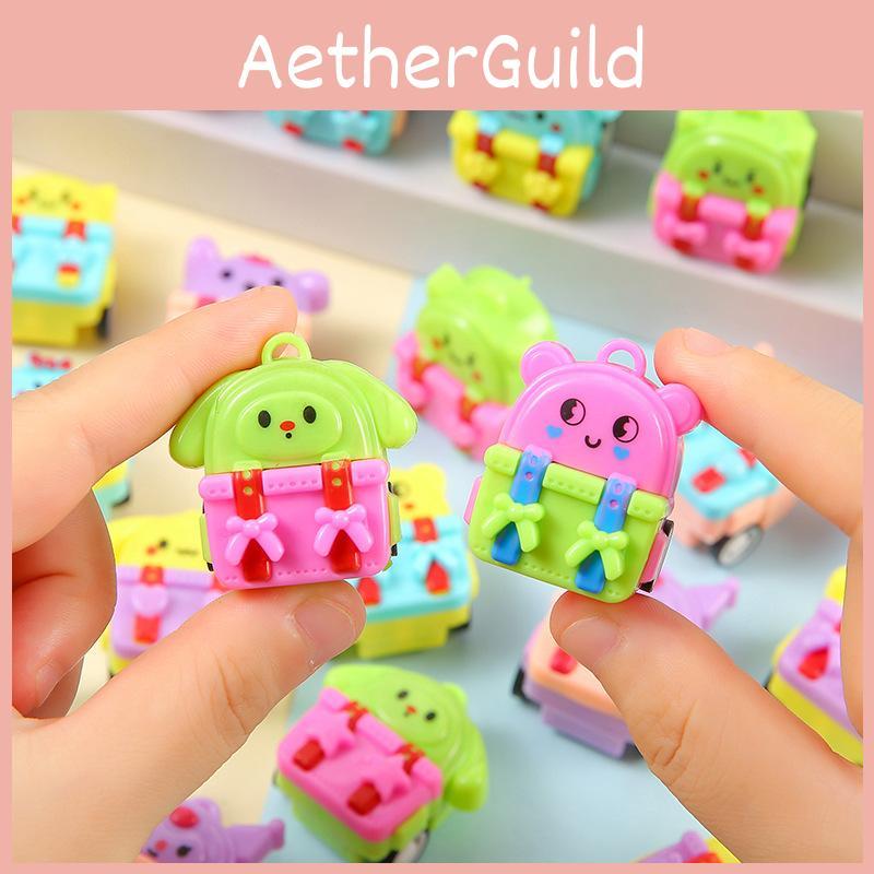 Inertia Mini Cartoon Backpack Design Children Toy Car For Kid Entertainment