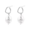 ZHUKOU 4 gold-plated, zirconium-set gold pearl dangle earrings, 1 pair: VE1359-1362