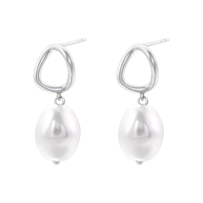ZHUKOU 4 gold-plated, zirconium-set gold pearl dangle earrings, 1 pair: VE1359-1362