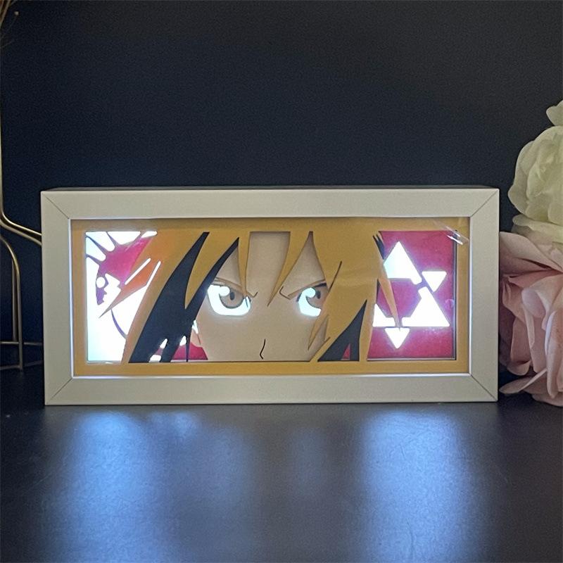 Cartoon Fullmetal Alchemist Light Box Led Anime Peripherals Night Bedroom Table Lamp Decoration Luminous Toys Gift Ornaments