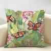 Retro Springtime Village Plants Cushion Cover Natural Linen Organic Fabric DoubleSided Printing Room Sofa Decor Pillow Case