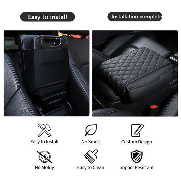 PU-läder Auto Mittkonsolskydd, Tjock förvaringsväska armstödsbox, Universell passform för de flesta fordon Sätesskydd Bilinteriörtillbehör