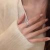 Light Luxury Temperament Zircon Surround Ring Super Flash Ring Niche Unique Design Index Finger Ring Woman