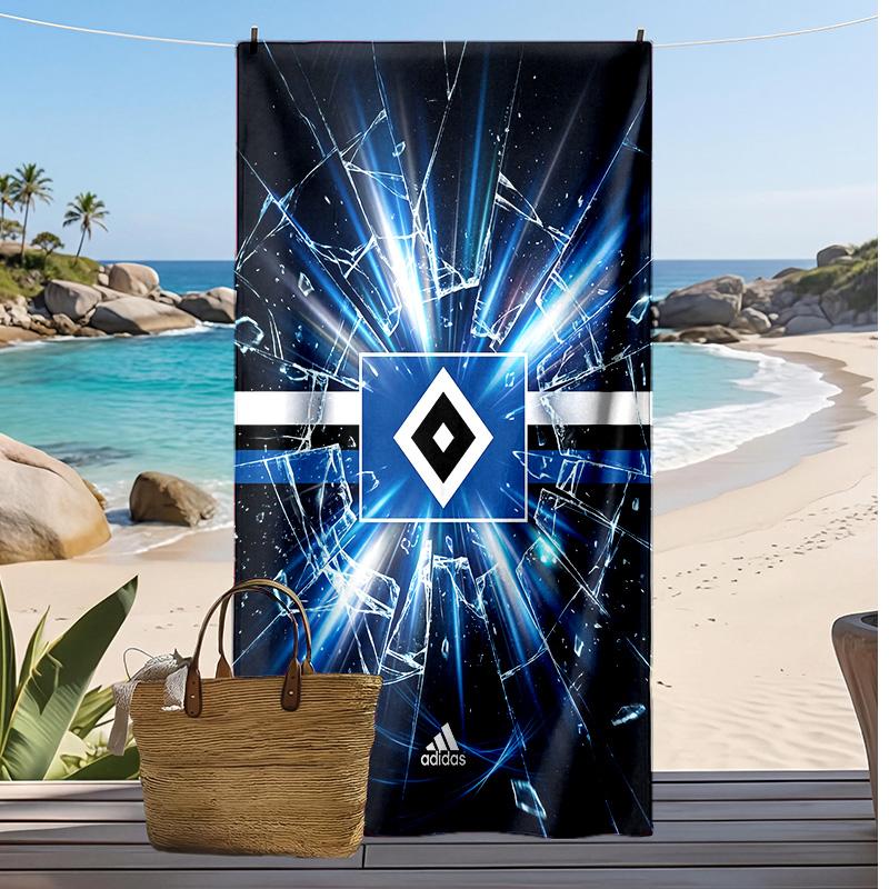 Asciugamano da Spiaggia con Stampa Calcio Hamburger SV, Asciugamano Grande Morbido ad Asciugatura Rapida per Spiaggia Campeggio Nuoto