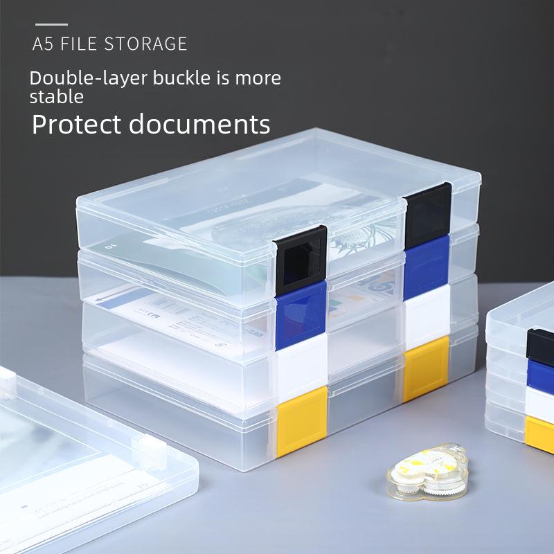 Xiaohongshu A5 Thickened Dustproof File Storage Box for Office Documents and Bills