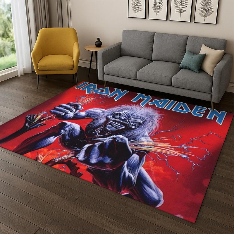 

3D I-Iron Maiden Metal Band Carpet Rug for Bedroom Living Room Sofa Playroom Doormat Home Decor,Kid Game Area Rug Non-slip gift 40x60cm