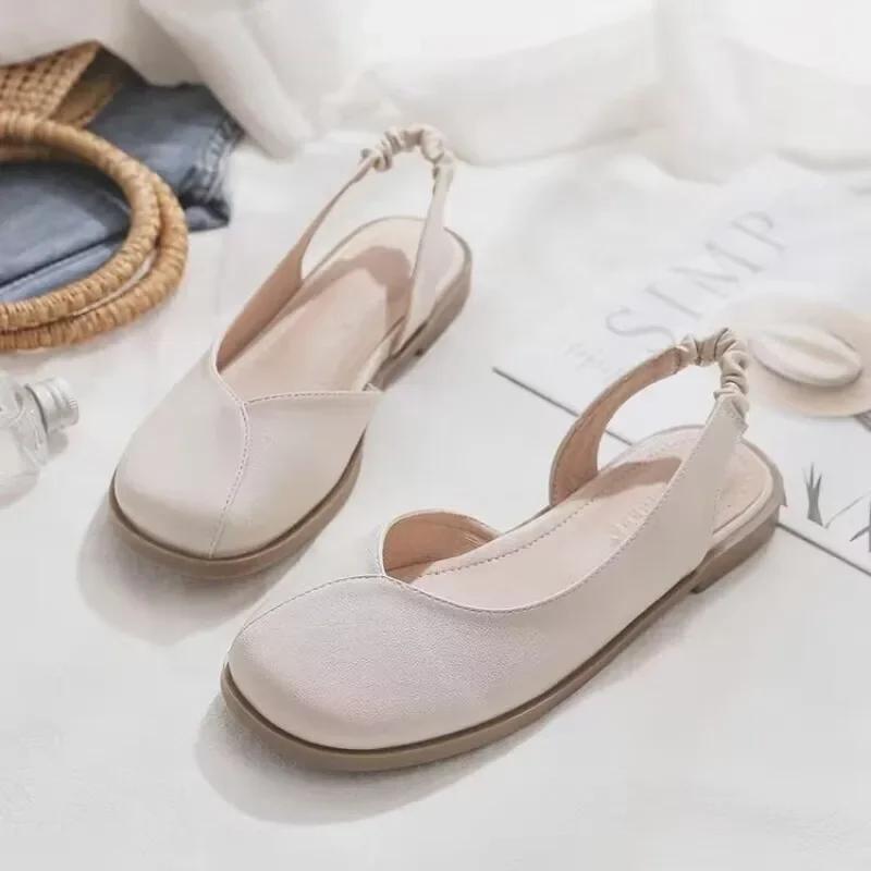 

Модные женские босоножки с цветочным принтом на плоской подошве Летние тапочки Платье Элегантный тренд Небольшие повседневные туфли с открытой пяткой Пляжные женские туфли в стиле бохо 35