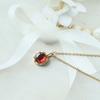 S925 sterling silver natural garnet pendant necklace