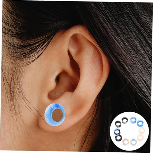 Beavorty 10 Pcs Silicone Ear Gauges Flexible Ear Tunnels Soft Expanders Lightweight Comfortable for Women Men Daily & Party