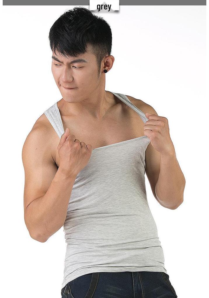 Men's Slim Fit Modal Cotton Vest - Stretchy, Breathable, Ice Feel, Round Neck Base Layer