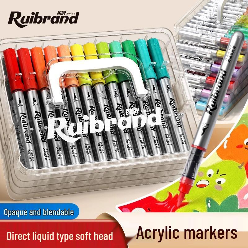 Translucent Soft Tip Acrylic Marker for Layering, DIY Art, Children's Graffiti, and Elementary School Drawing.