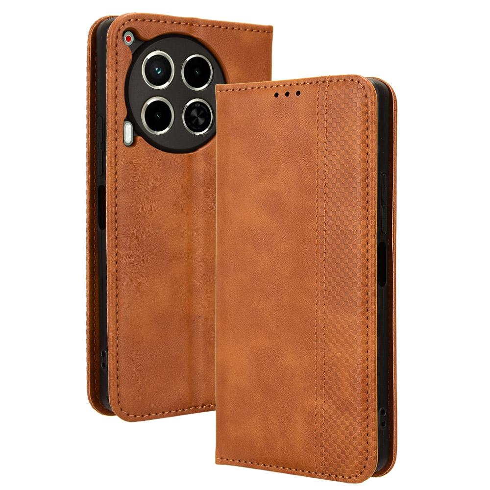 

Для TECNO Camon 30 4G CL6/5G CL7 Чехол Кошелек PU Кожаный Флип Чехол-подставка для телефона Brown