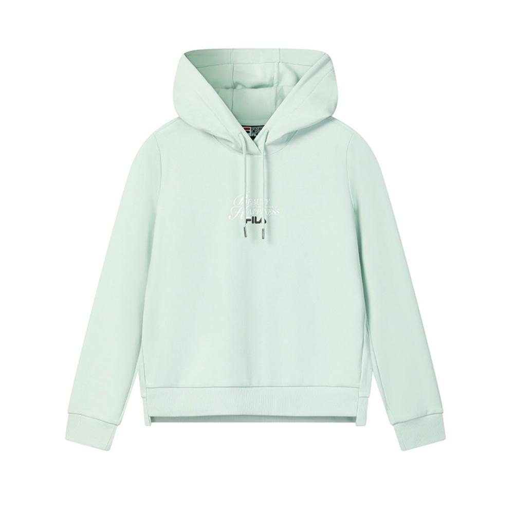 Fila Heritage Fashion Simple Sports Casual Versatile Comfortable Knitted Hoodie Women Hoodies Green F61W548201FLG