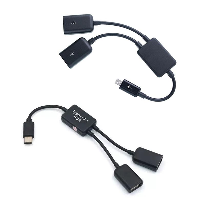 Cablu Micro USB/Tip C la Hub cu Port Dual, Splitter în Y pentru Adaptor Tabletă PC Android