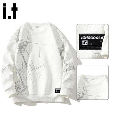 CHOCOOLATE Men's American Retro Loose Round Neck Sweatshirt