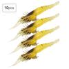10PCS Durable Lifelike Shrimp Fishing Lures PVC Soft Shrimp Baits 9cm Fishing Lures Lake Fishing