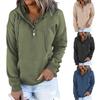 Dámská mikina s kapucí a dlouhým rukávem, oversized, na dojíždění, jednobarevná, se stahovací šňůrkou, s kapsou, Henley pulovr, top na jaro