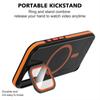 For iPhone 17 Magnetic Case Skin-Touch TPU Acrylic Phone Back Cover with Lens Protector Kickstand