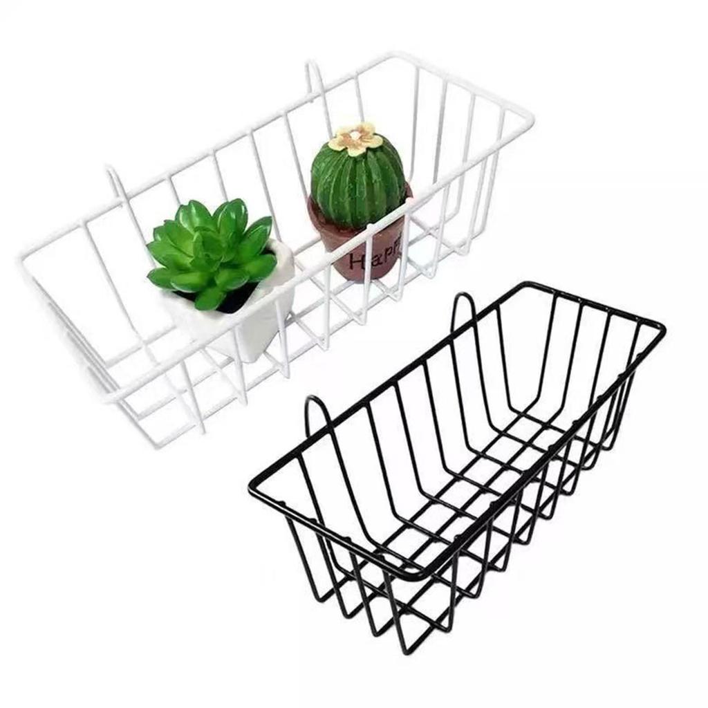 Hanging Basket Organizer, Wire Basket, Metal Wall Shelf Storage with Sturdy Iron Hooks for