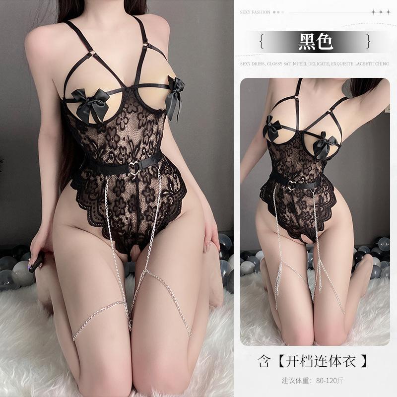 Sexy Lingerie Sexy Lace Temptation Onesie Women's Hot Perspective Pajamas Free Temptation Uniform Suit