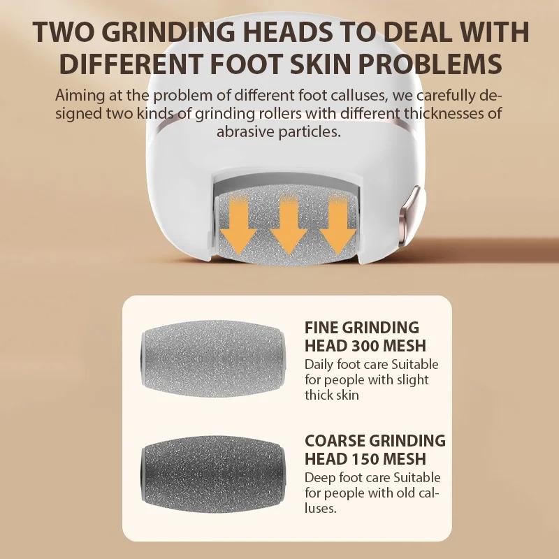 Rechargeable Electric Foot Grinder Dead Skin Remover Calluses Feet Scrubber Electric Foot File Dry Dead Cracked Foot Care Repair