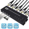 KVM HDMI 4x1 Multiviewer Switch 4K HDMI KVM 4 in 1 Out Nahtloser Quad Multi-Viewer Video-Schneide-Segmentierungs-Switcher für 4 PCs