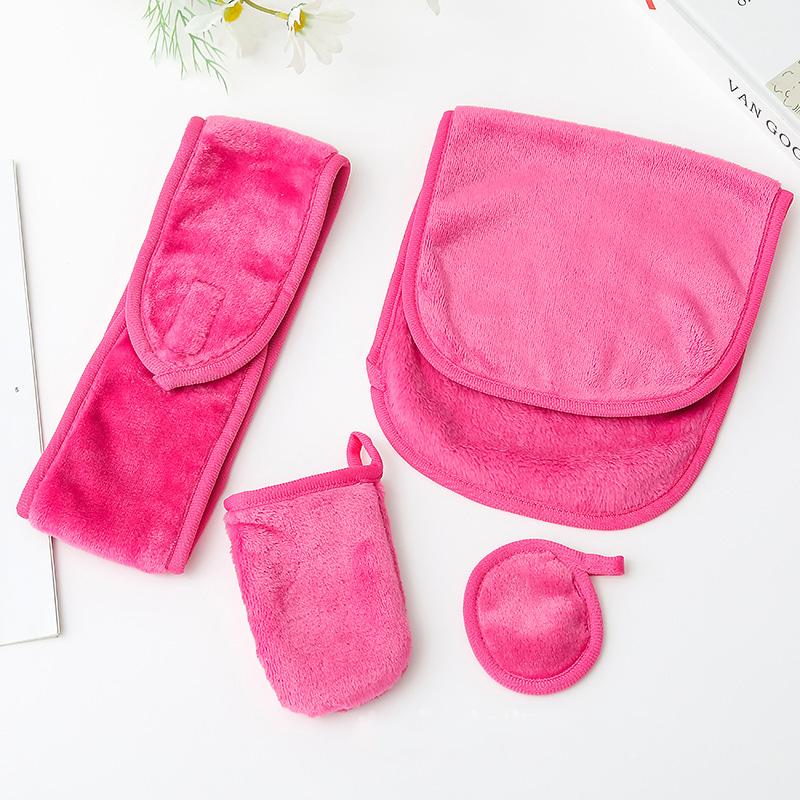 

4 шт./набор Ластик Микрофибра Йога Салон красоты Спа Полотенце для лица Многоразовые подушечки для очищения лица от макияжа Аксессуары для макияжа розы красного