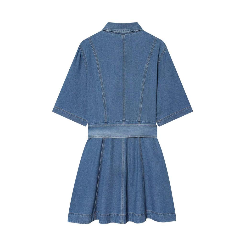 2026 Spring Women's Denim Long-Sleeve Shirt Dress - European & American Style 90421