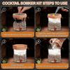 Kit Affumicatore per Cocktail con Cannuccia e 4 Tipi di Legno Aromatizzato per l'Invecchiamento di Whiskey e Bourbon