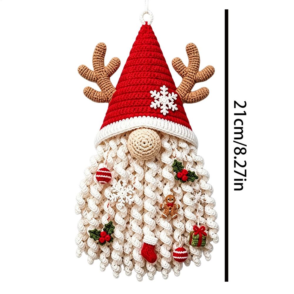 Crochet Kit Handmade Christmas Gnome Door Hanger Set DIY Crochet Door Hanger Kit for Home Indoor Christmas Decor